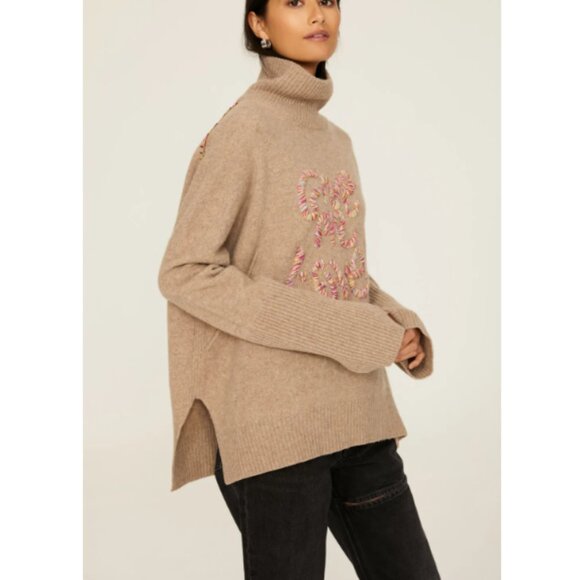 Zadig & Voltaire Size M Tan Turtleneck Give Me Love Pullover Sweater - Picture 1 of 15